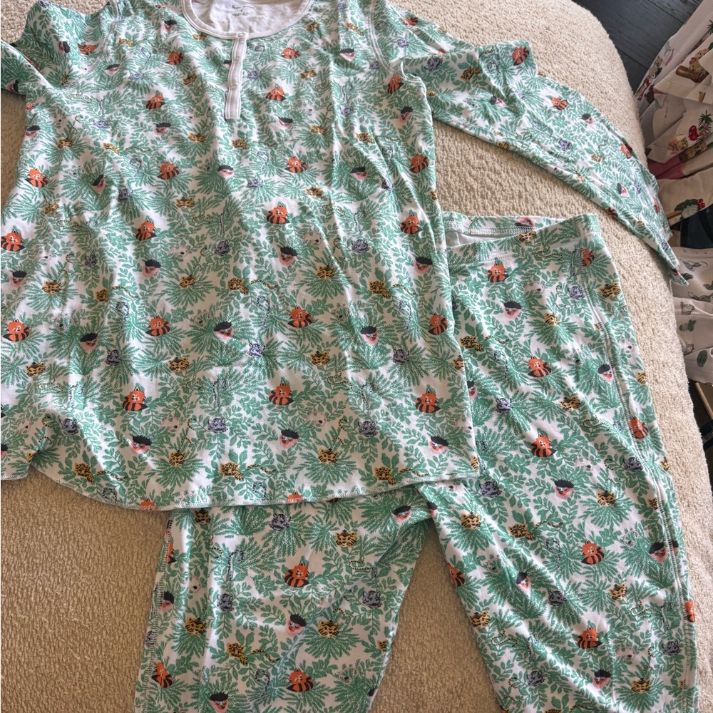 Roberta Roller Rabbit Green and Orange Cozy Pajama Set